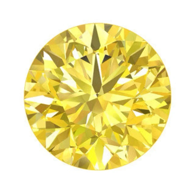 6 Ct Natural Yellow Color Beauty Round Cut Lab Grown Diamond VVS1 Certified