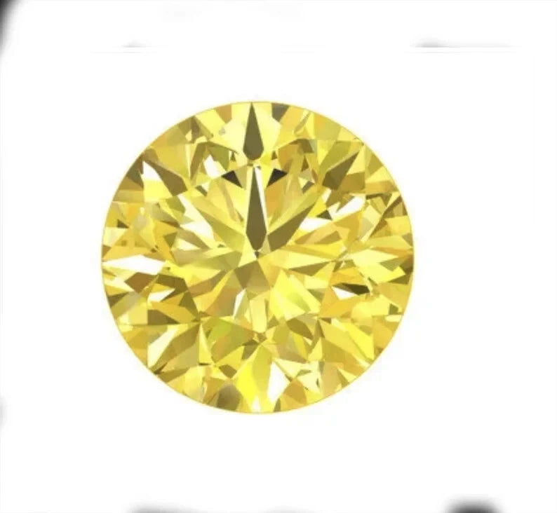 6 Ct Natural Yellow Color Beauty Round Cut Lab Grown Diamond VVS1 Certified