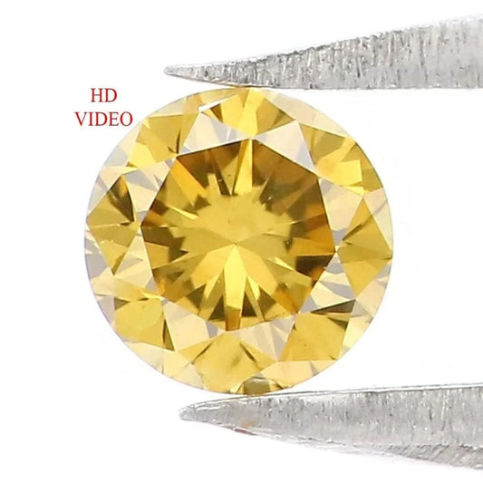 6 Ct Natural Yellow Color Beauty Round Cut Lab Grown Diamond VVS1 Certified
